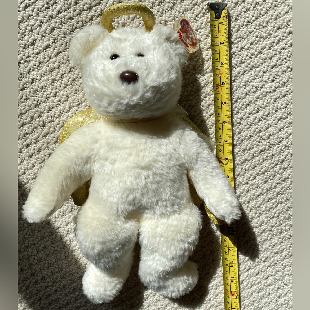 Vintage TY Beanie Buddy Halo II Angel Bear with Gold Wings 2000 New with tag - Picture 13 of 17
